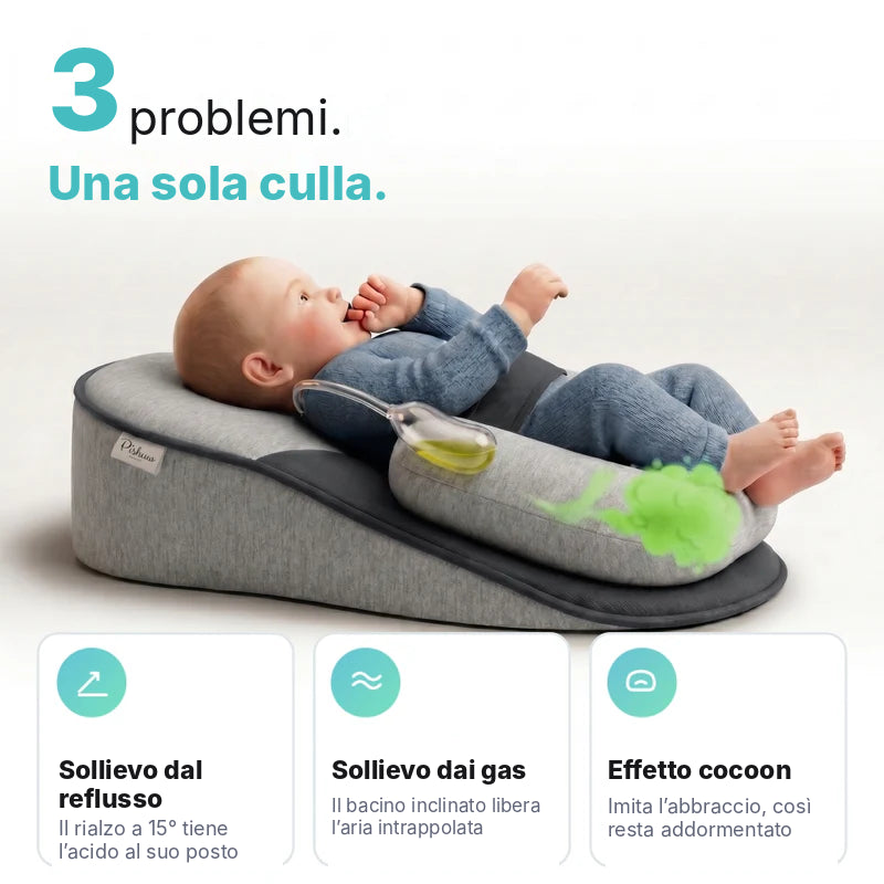 DreamCradle™ – Contro il Reflusso, le Coliche e per un Sonno Migliore