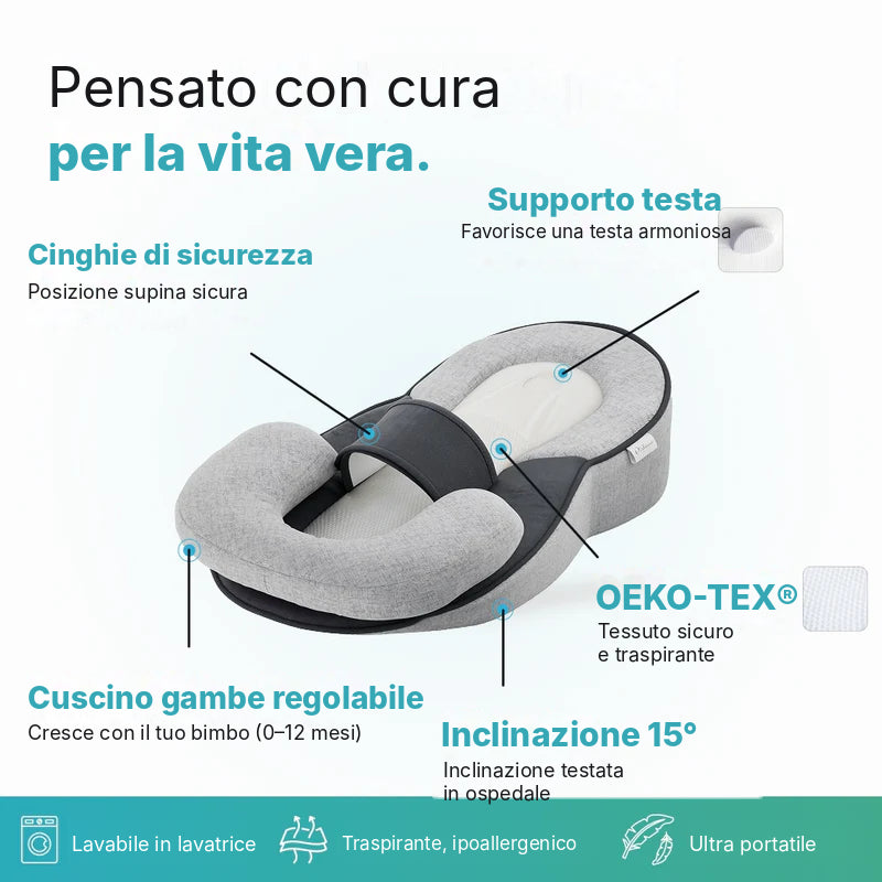 DreamCradle™ – Contro il Reflusso, le Coliche e per un Sonno Migliore